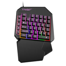 Load image into Gallery viewer, T-WOLF Mobile Gaming One-Handed Keyboard，Specification：, T19 Keyboard, TF-900 Set, Keyboard + Mouse + Throne