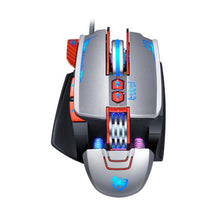 Load image into Gallery viewer, T-WOLF V9 8 Keys 3200 DPI Gaming Macro Definition Mechanical Wired Mouse, Black, Silver