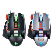 Load image into Gallery viewer, T-WOLF V9 8 Keys 3200 DPI Gaming Macro Definition Mechanical Wired Mouse, Black, Silver