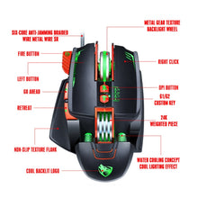 Load image into Gallery viewer, T-WOLF V9 8 Keys 3200 DPI Gaming Macro Definition Mechanical Wired Mouse, Black, Silver