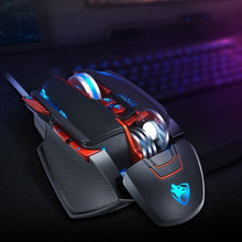 Load image into Gallery viewer, T-WOLF V9 8 Keys 3200 DPI Gaming Macro Definition Mechanical Wired Mouse, Black, Silver