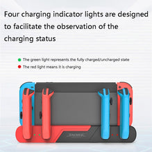 Load image into Gallery viewer, DOBE TNS-0122 4 In 1 Gamepad Charging Dock For Switch OLED, TNS-0122 Red Black, TNS-0122 White Black