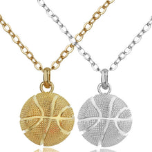 Load image into Gallery viewer, Three-Dimensional Sports Ball Pendant Necklace,Style: Women Rugby 18K Gold, Men Basketball White K, Men Basketball K Gold, Women Basketball White K, Women Basketball K Gold, Women Basketboard White, Women Basketball Gold, Men Football K White          ...