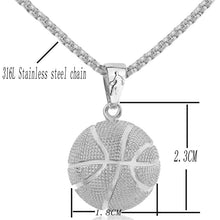 Load image into Gallery viewer, Three-Dimensional Sports Ball Pendant Necklace,Style: Women Rugby 18K Gold, Men Basketball White K, Men Basketball K Gold, Women Basketball White K, Women Basketball K Gold, Women Basketboard White, Women Basketball Gold, Men Football K White          ...