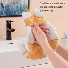 Load image into Gallery viewer, Home Kitchen Bathroom Cute Cat Hand Towel, Yellow, Grey