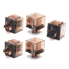 Load image into Gallery viewer, 5 PCS 100A Automotive Relay With Indicator Light, 12V 4 Plug 100A, 12V 5 Plug 100A, 24V 4 Plug 100A, 24V 5 Plug 100A