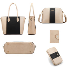 Load image into Gallery viewer, 20822 4 in 1 Fashion Diagonal Handbags PU Large-Capacity Bag, Black Gold, Pink White, Blue Black, Black White
