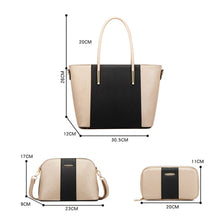 Load image into Gallery viewer, 20822 4 in 1 Fashion Diagonal Handbags PU Large-Capacity Bag, Black Gold, Pink White, Blue Black, Black White