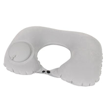 Load image into Gallery viewer, Travel Inflatable Press U-Shaped Neck Guard Pillow, Flocked U009-01（Peacock Green ）, Flocked U009-03（Light Gray）, Flocked U009-04（Medium Blue）, Flocked U009-02（Rose Red）, Flocked U009-05（Dark Blue）, Flocked U009-060（Sky Blue）, Flocked U009-070（Orange） ...