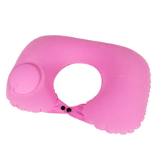 Load image into Gallery viewer, Travel Inflatable Press U-Shaped Neck Guard Pillow, Flocked U009-01（Peacock Green ）, Flocked U009-03（Light Gray）, Flocked U009-04（Medium Blue）, Flocked U009-02（Rose Red）, Flocked U009-05（Dark Blue）, Flocked U009-060（Sky Blue）, Flocked U009-070（Orange） ...