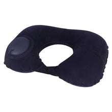 Load image into Gallery viewer, Travel Inflatable Press U-Shaped Neck Guard Pillow, Flocked U009-01（Peacock Green ）, Flocked U009-03（Light Gray）, Flocked U009-04（Medium Blue）, Flocked U009-02（Rose Red）, Flocked U009-05（Dark Blue）, Flocked U009-060（Sky Blue）, Flocked U009-070（Orange） ...