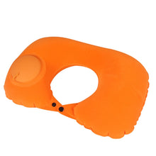 Load image into Gallery viewer, Travel Inflatable Press U-Shaped Neck Guard Pillow, Flocked U009-01（Peacock Green ）, Flocked U009-03（Light Gray）, Flocked U009-04（Medium Blue）, Flocked U009-02（Rose Red）, Flocked U009-05（Dark Blue）, Flocked U009-060（Sky Blue）, Flocked U009-070（Orange） ...