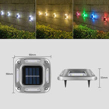 Load image into Gallery viewer, 8 LED Solar Wall Lamp Outdoor Stainless Steel Buried Light, White Light, Warm Light, Colorful Light