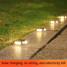 Load image into Gallery viewer, 8 LED Solar Wall Lamp Outdoor Stainless Steel Buried Light, White Light, Warm Light, Colorful Light