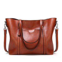 Load image into Gallery viewer, 888-G9 Oil Wax Leather All-Match Fashion Handbag, Wine Red, Khaki, Green, Navy Blue, Black, Dark Grey, Deep Purple, Pink