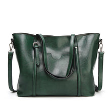 Load image into Gallery viewer, 888-G9 Oil Wax Leather All-Match Fashion Handbag, Wine Red, Khaki, Green, Navy Blue, Black, Dark Grey, Deep Purple, Pink