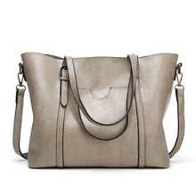 Load image into Gallery viewer, 888-G9 Oil Wax Leather All-Match Fashion Handbag, Wine Red, Khaki, Green, Navy Blue, Black, Dark Grey, Deep Purple, Pink
