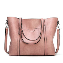 Load image into Gallery viewer, 888-G9 Oil Wax Leather All-Match Fashion Handbag, Wine Red, Khaki, Green, Navy Blue, Black, Dark Grey, Deep Purple, Pink