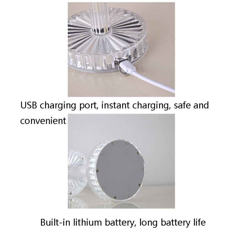 USB Charging Touch Diamond Crystal Table Lamp, USB Charging(Tri-tone Light), USB Charging(RGB with Remote Control 16 Color)