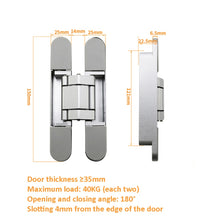 Load image into Gallery viewer, Three-Dimensional Adjustable Cross Hinge Folding Door Concealed Hinge, No. 1 Sand Silver 40kg, No. 2 Sand Silver 60kg, No. 3 Sand Silver 80kg, No. 4 Sand Silver 80kg, No. 5 Sand Silver 120kg, No. 1 Dumb Black 40kg, No. 2 Dumb Black 60kg                ...
