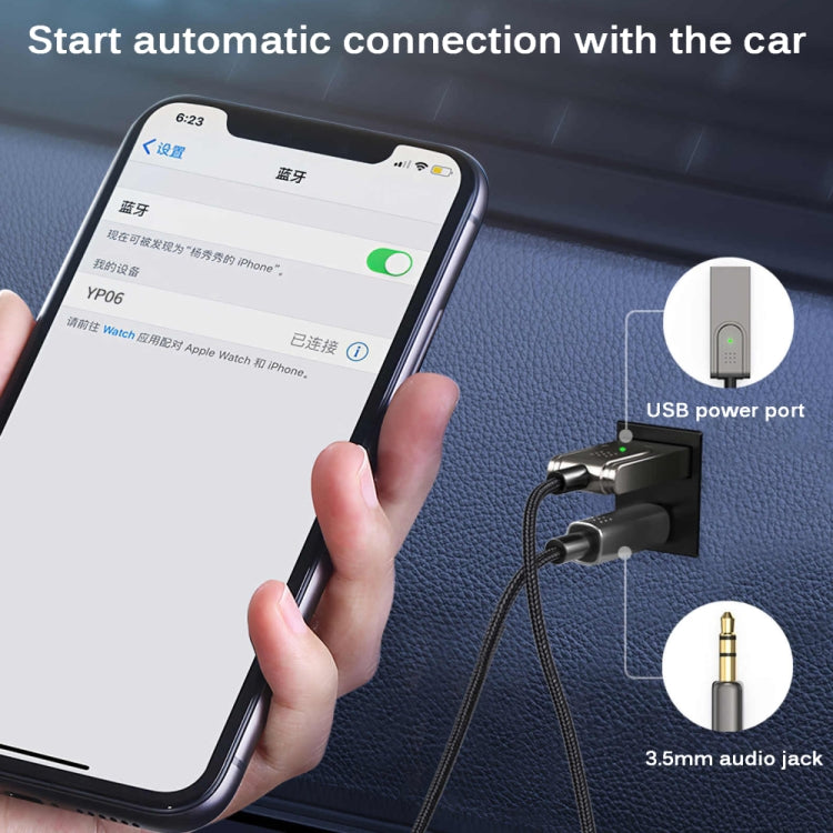 BY301 AUX Car Bluetooth 5.0 Receiver Mobile Call Bluetooth Adapter, BY301