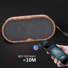 Load image into Gallery viewer, F3 Retro Wood-Grain Mini Bluetooth Speaker Support TF Card, Dark Grain, Shallow Grain