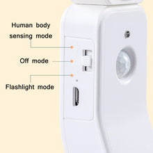 Load image into Gallery viewer, 1.2W LED Intelligent Human Body Induction USB Charging Night Light, Sensor Warm Light, Sensor White Light
