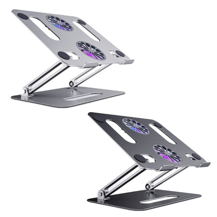 BONERUY P43F Aluminum Alloy Folding Computer Stand Notebook Cooling Stand, Silver, Grey, Silver with Type-C Cable, Gray with Type-C Cable