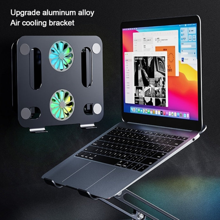 BONERUY P43F Aluminum Alloy Folding Computer Stand Notebook Cooling Stand, Silver, Grey, Silver with Type-C Cable, Gray with Type-C Cable