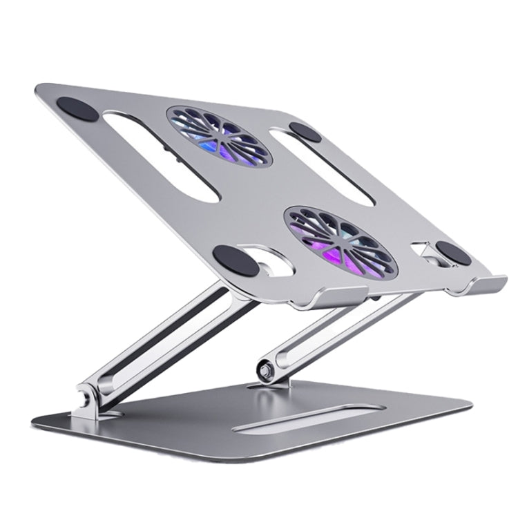 BONERUY P43F Aluminum Alloy Folding Computer Stand Notebook Cooling Stand, Silver, Grey, Silver with Type-C Cable, Gray with Type-C Cable