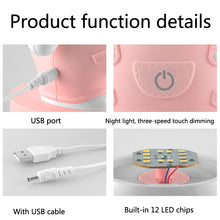 Load image into Gallery viewer, 3W Cartoon Crown Pet USB Touch Control Night Light, Rabbit Pink, Rabbit Gray, Rabbit Light Blue, Bear Pink, Bear Gray, Bear Coffee, Cow Pink, Cow Coffee, Cow Green, Tiger Pink, Tiger Coffee, Tiger Green