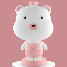 Load image into Gallery viewer, 3W Cartoon Crown Pet USB Touch Control Night Light, Rabbit Pink, Rabbit Gray, Rabbit Light Blue, Bear Pink, Bear Gray, Bear Coffee, Cow Pink, Cow Coffee, Cow Green, Tiger Pink, Tiger Coffee, Tiger Green
