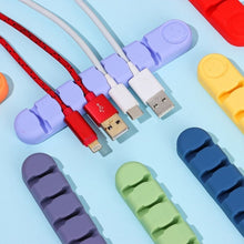 Load image into Gallery viewer, 6 Holes Bear Silicone Desktop Data Cable Organizing And Fixing Device, 6 Holes