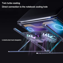 Load image into Gallery viewer, BONERUY P11F Notebook Cooling Bracket Fan Aluminum Alloy Radiator, Grey, Silver, Gray with Type-C Cable, Silver with Type-C Cable