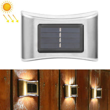 Load image into Gallery viewer, 6 LED Solar Outdoor Garden Stainless Steel Wall Lamp, White Light, Warm Light, Color Light