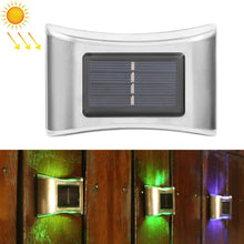 Load image into Gallery viewer, 6 LED Solar Outdoor Garden Stainless Steel Wall Lamp, White Light, Warm Light, Color Light