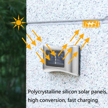 Load image into Gallery viewer, 6 LED Solar Outdoor Garden Stainless Steel Wall Lamp, White Light, Warm Light, Color Light