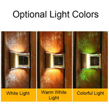 Load image into Gallery viewer, 6 LED Solar Outdoor Garden Stainless Steel Wall Lamp, White Light, Warm Light, Color Light