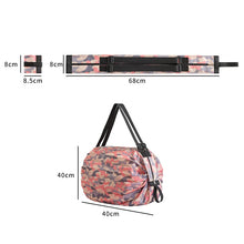 Load image into Gallery viewer, Shopping Bag Foldable Travel Shoulder Portable Bag, Navy, Pink Colorful, Black Leopard, Rhombus Pattern, Big Flower Pattern
