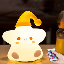 Load image into Gallery viewer, Silicone Star Colorful Bedside Night Light, Spec:, Touch Sensor, Remote Control