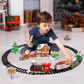Electric Christmas Train Tree Decoration Rail Car Model