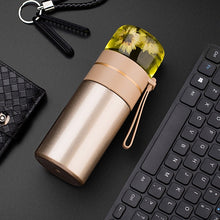 Load image into Gallery viewer, 739 316 Stainless Steel Tea Glass Thermos Cup, White, Black, Gold