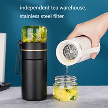 Load image into Gallery viewer, 739 316 Stainless Steel Tea Glass Thermos Cup, White, Black, Gold