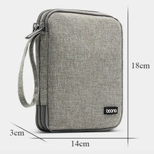 Load image into Gallery viewer, Baona BN-D004 Double-layer Data Cable Storage Bag Digital Accessories Finishing Bag, Grey, Black
