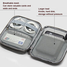 Load image into Gallery viewer, Baona BN-D004 Double-layer Data Cable Storage Bag Digital Accessories Finishing Bag, Grey, Black