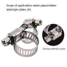 Load image into Gallery viewer, 10pcs Stainless Steel Water Pipe Hose Clamp, Stainless Steel Pipe Clamp