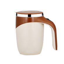 Load image into Gallery viewer, A223 Stainless Steel Automatic Magnetized Coffee Mixing Cup, White, Brown