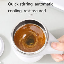 Load image into Gallery viewer, A223 Stainless Steel Automatic Magnetized Coffee Mixing Cup, White, Brown