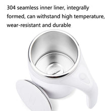 Load image into Gallery viewer, A223 Stainless Steel Automatic Magnetized Coffee Mixing Cup, White, Brown