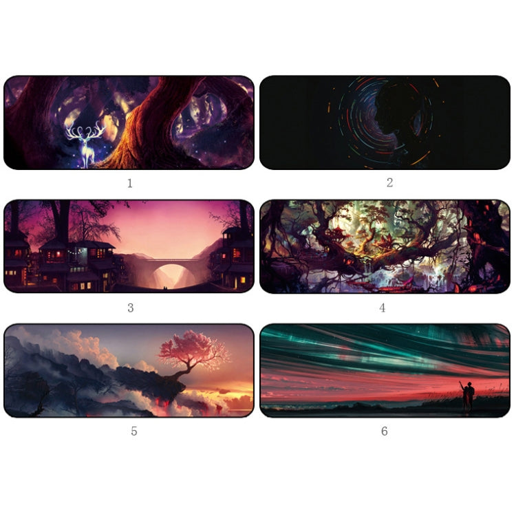 Hand-Painted Fantasy Pattern Mouse Pad, Size:, 400 x 900 x 4mm Seaming, 400 x 900 x 5mm Seaming
